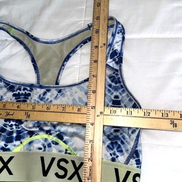 Victorias Secret VSX Sport Bra Blue Print Racerback Size S - Picture 5 of 7